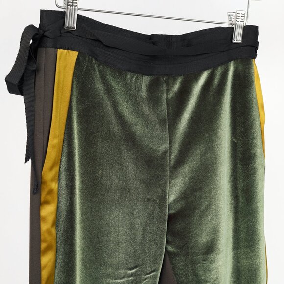 UNTTLD AW/18 Rafael Green Velvet Satin-Trim Trousers - Picture 4 of 9